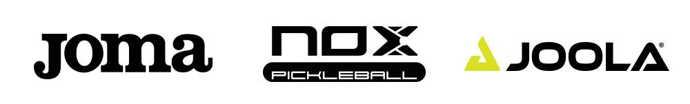 Logotipos de Joma, Nox Pickleball y Joola